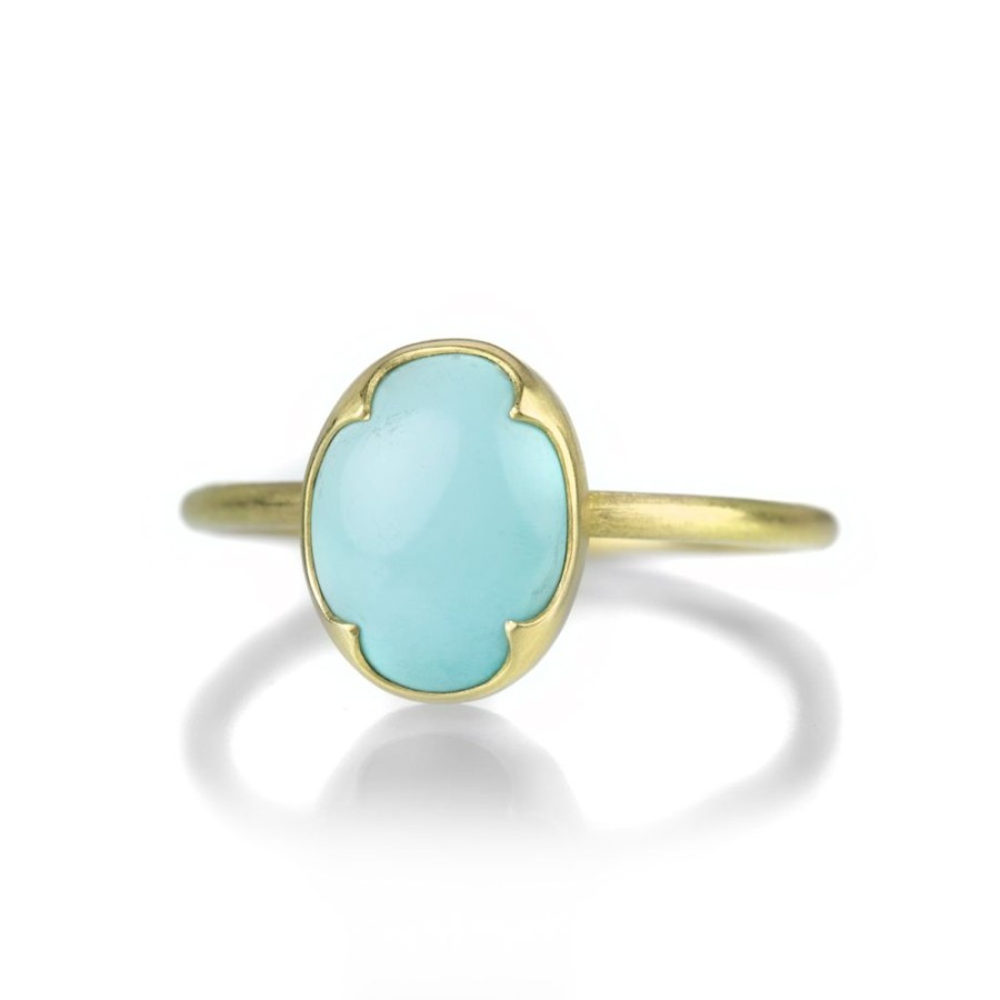 Rings Gabriella Kiss | 18K Oval Persian Turquoise Ring