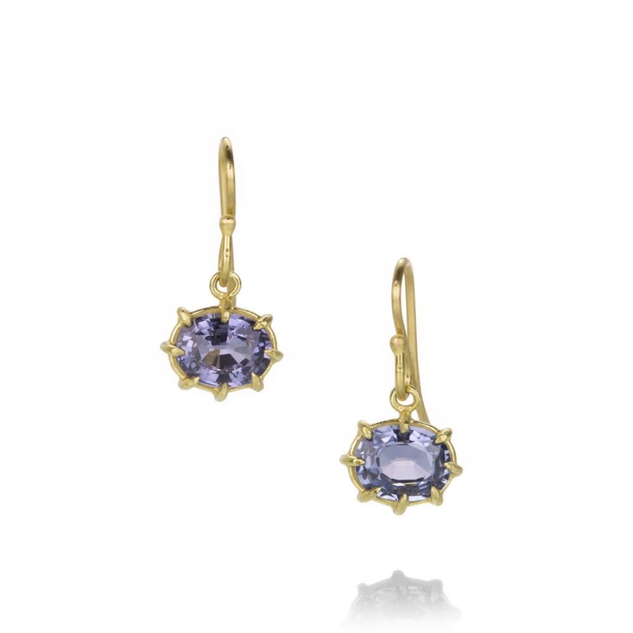 Earrings Rosanne Pugliese | Faceted Cornflower Blue Sapphire Earrings