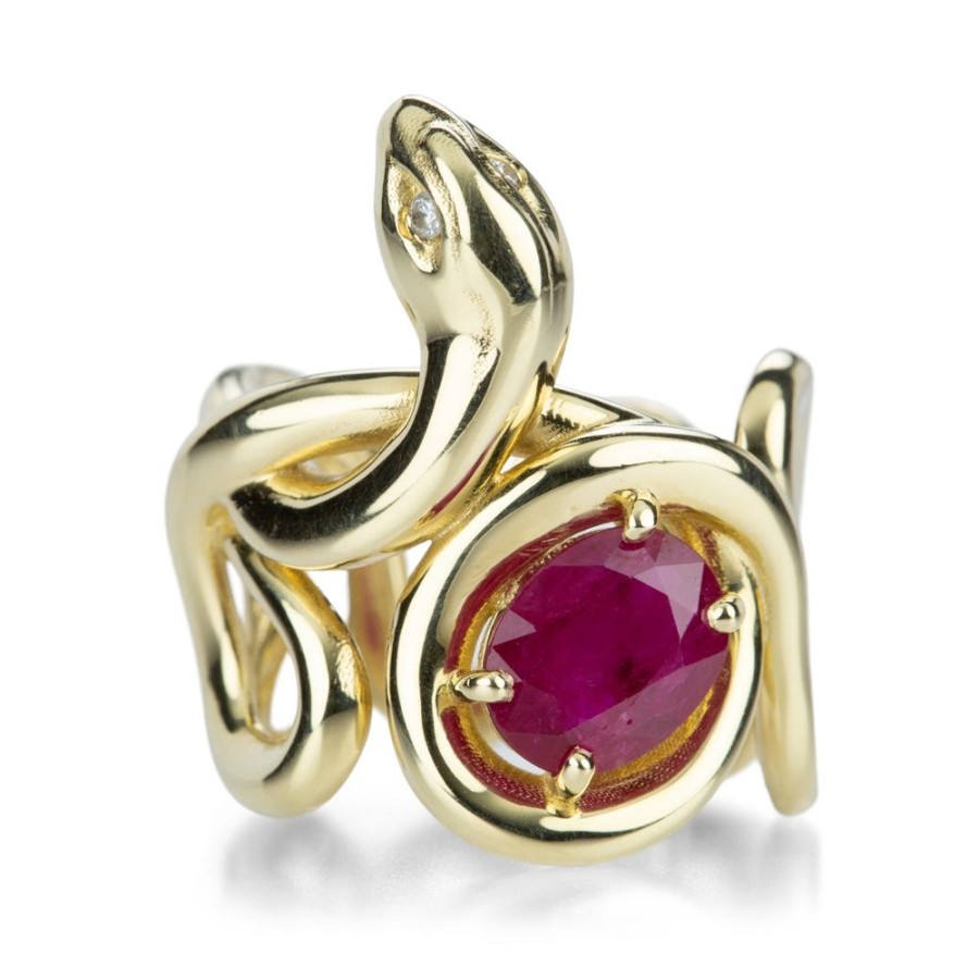 Rings Elisabeth Bell | Natural Ruby Snake Ring