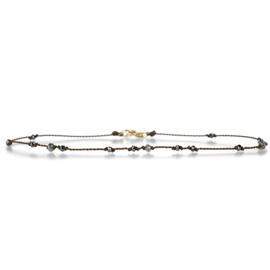 Bracelets Margaret Solow | Gray Diamond Bead Nylon Bracelet