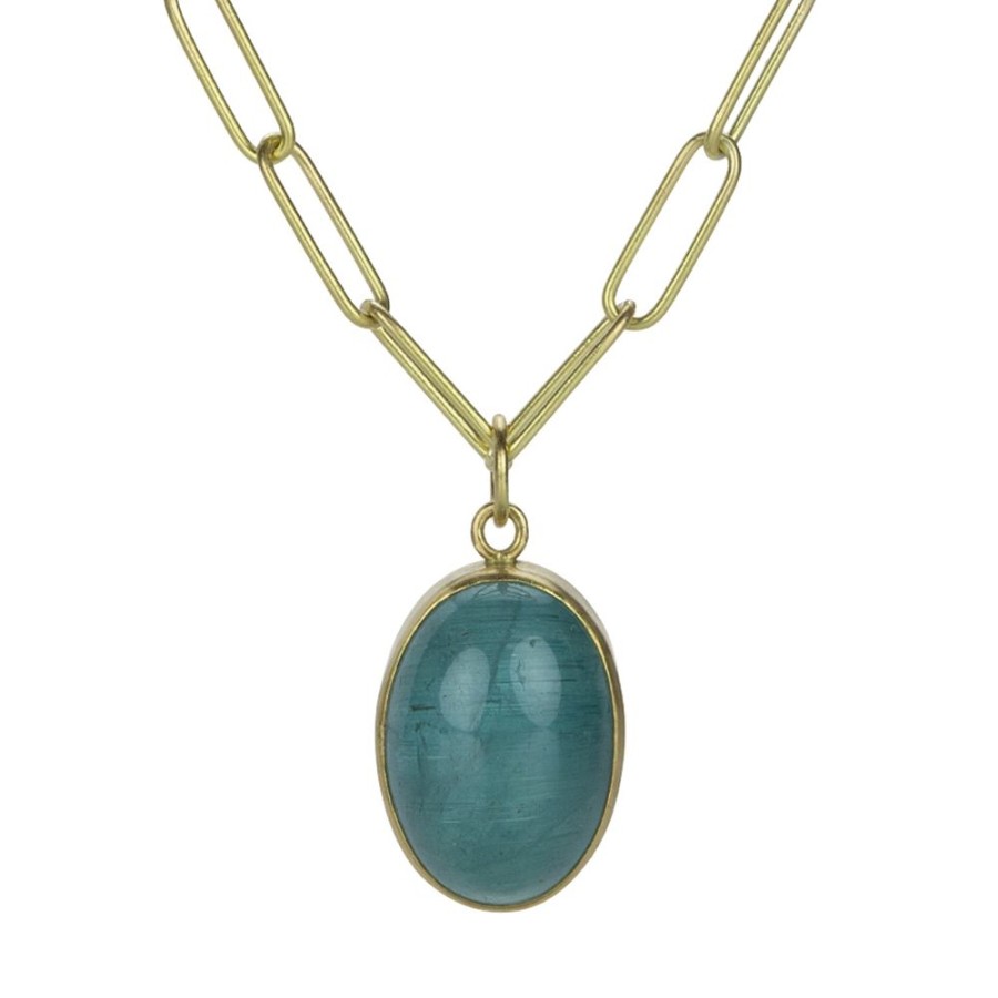 Necklaces Maria Beaulieu | Cat'S Eye Blue Tourmaline Pendant (Pendant Only)