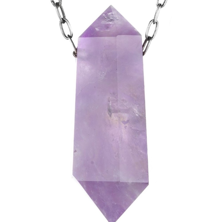 Necklaces Joseph Brooks | Extra Large Amethyst Crystal Pendant Necklace