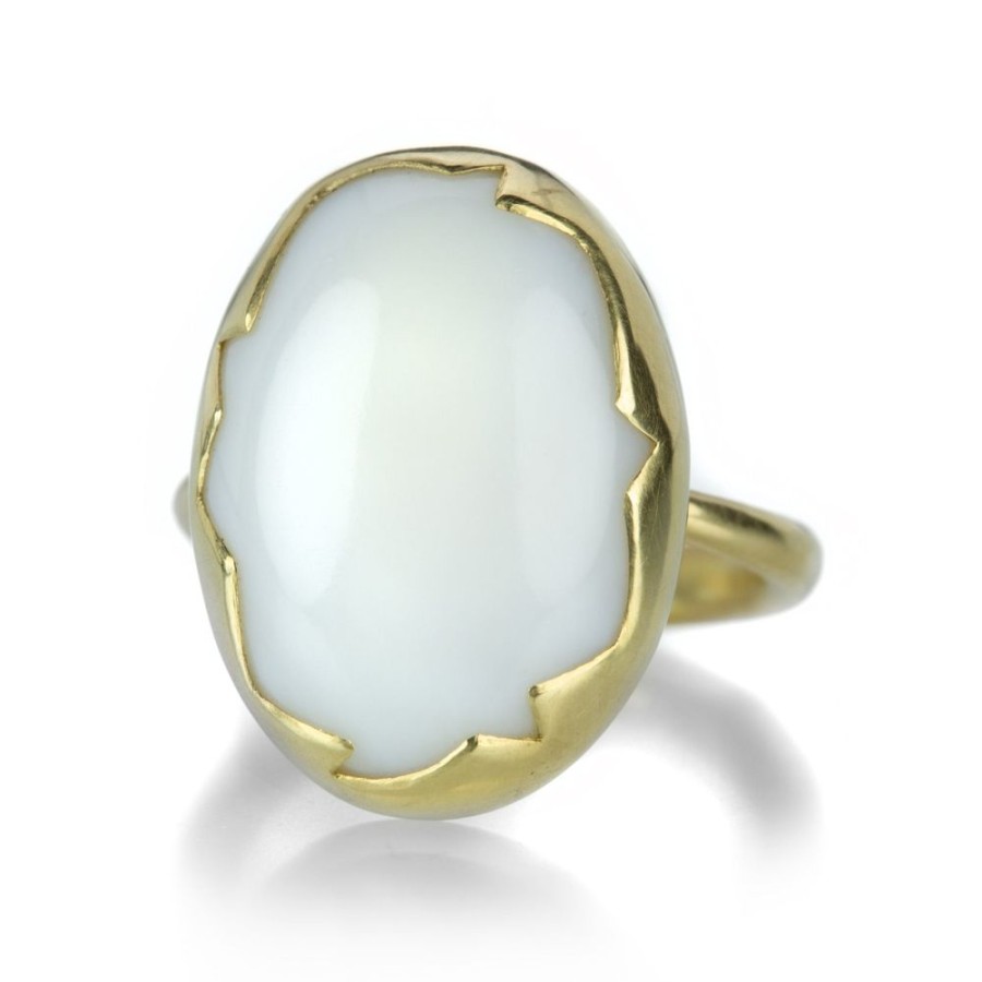 Rings Annette Ferdinandsen | White Coral Cracked Egg Bezel Ring