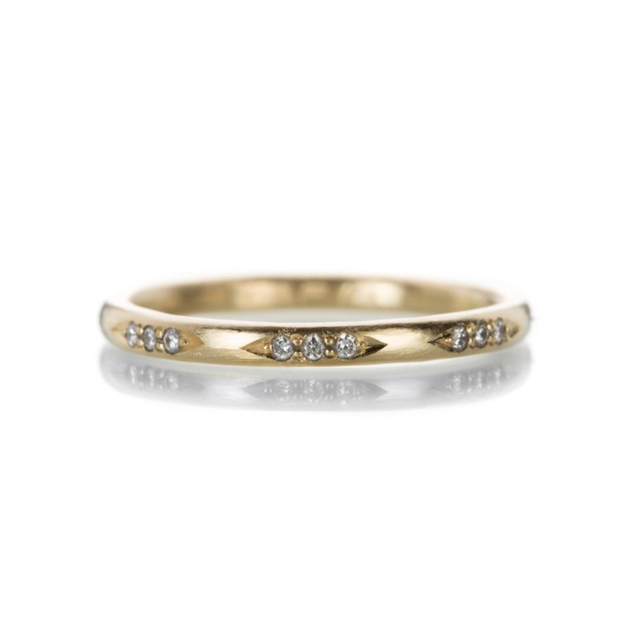 Rings Annie Fensterstock | 18K Yellow Gold Vintage Glitter Band