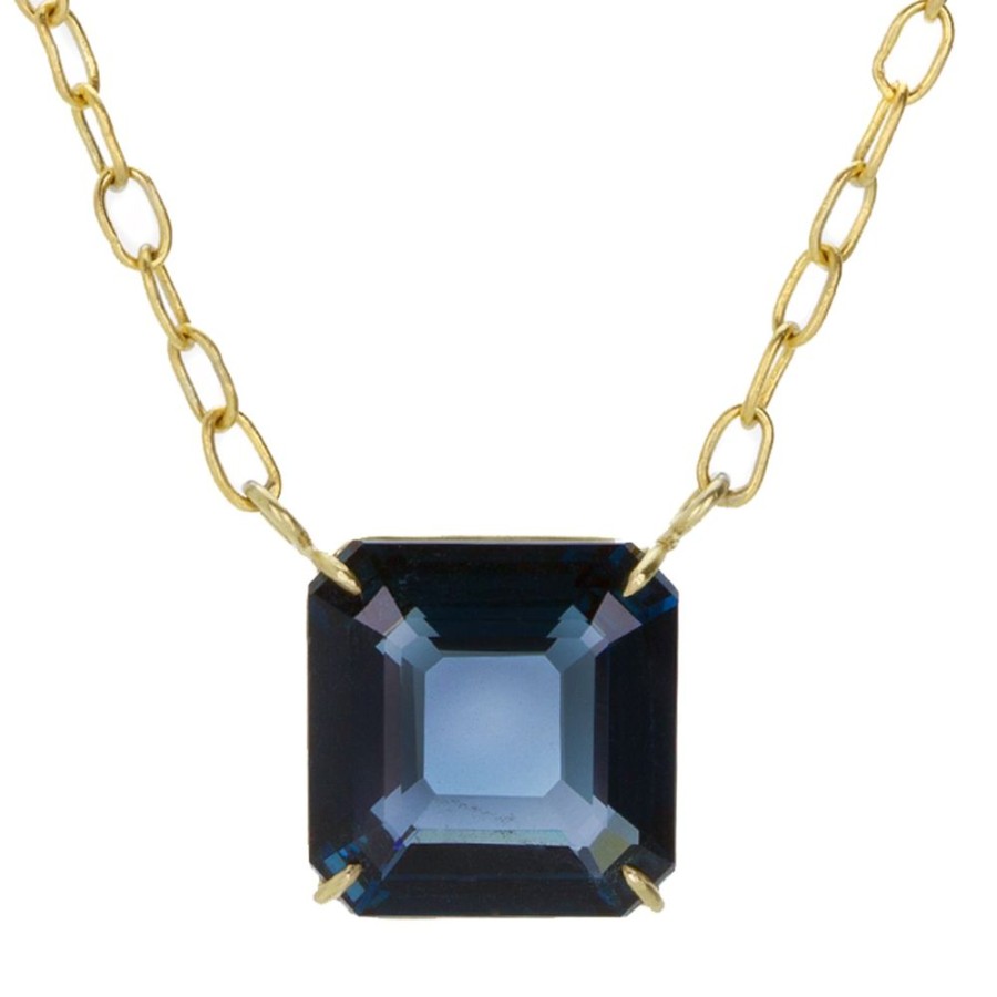 Necklaces Rosanne Pugliese | Emerald Cut London Blue Topaz Pendant Necklace