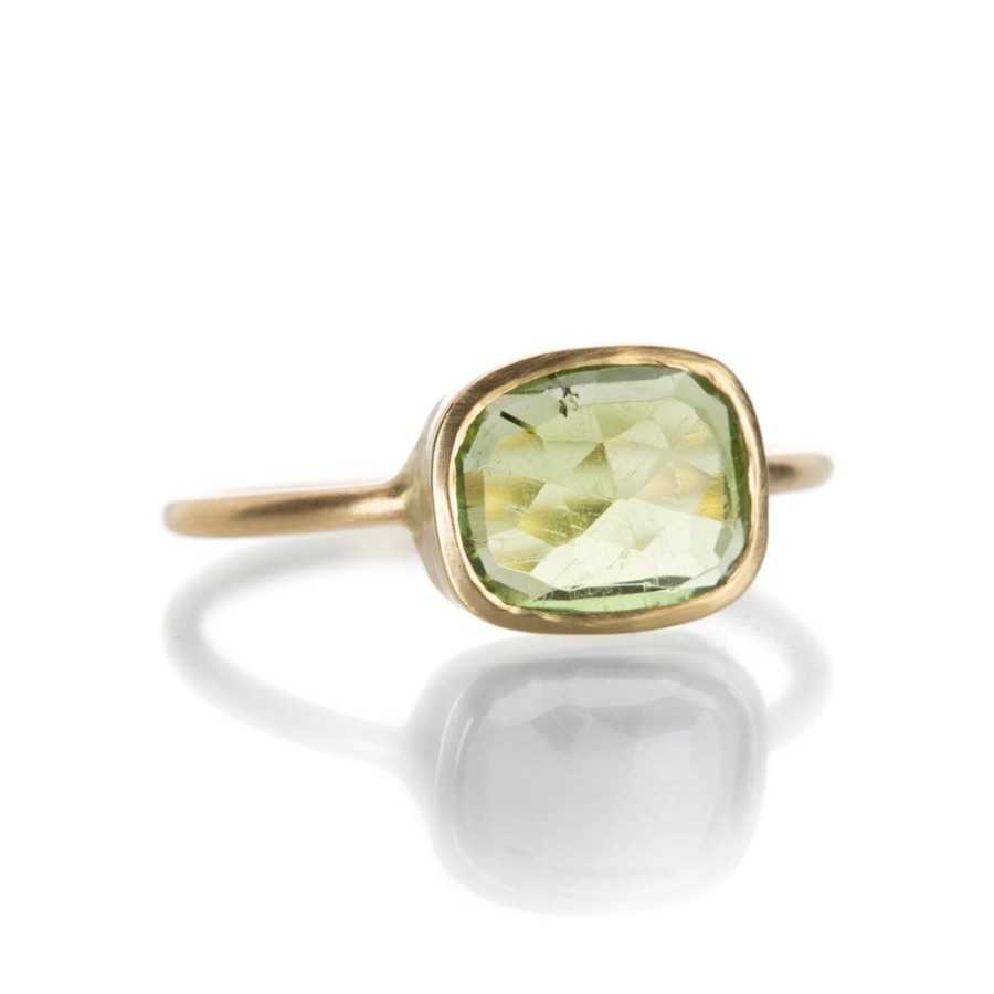 Rings Margaret Solow | Cushion Cut Green Tourmaline Ring