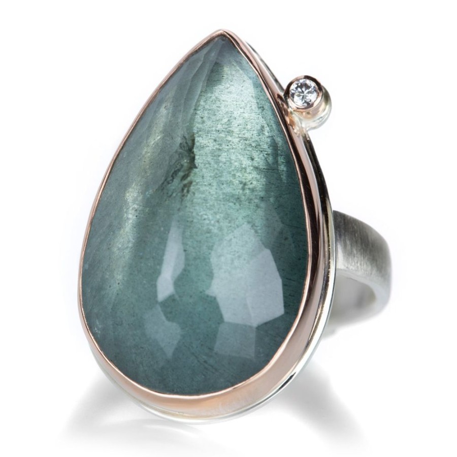 Rings Jamie Joseph | Teardrop Moss Aquamarine Ring