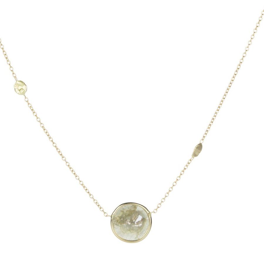 Necklaces Victoria Cunningham | Round Diamond Slice Pendant Necklace