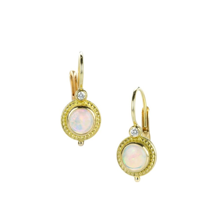 Earrings Barbara Heinrich | Granulated Round Opal Drop Earrings