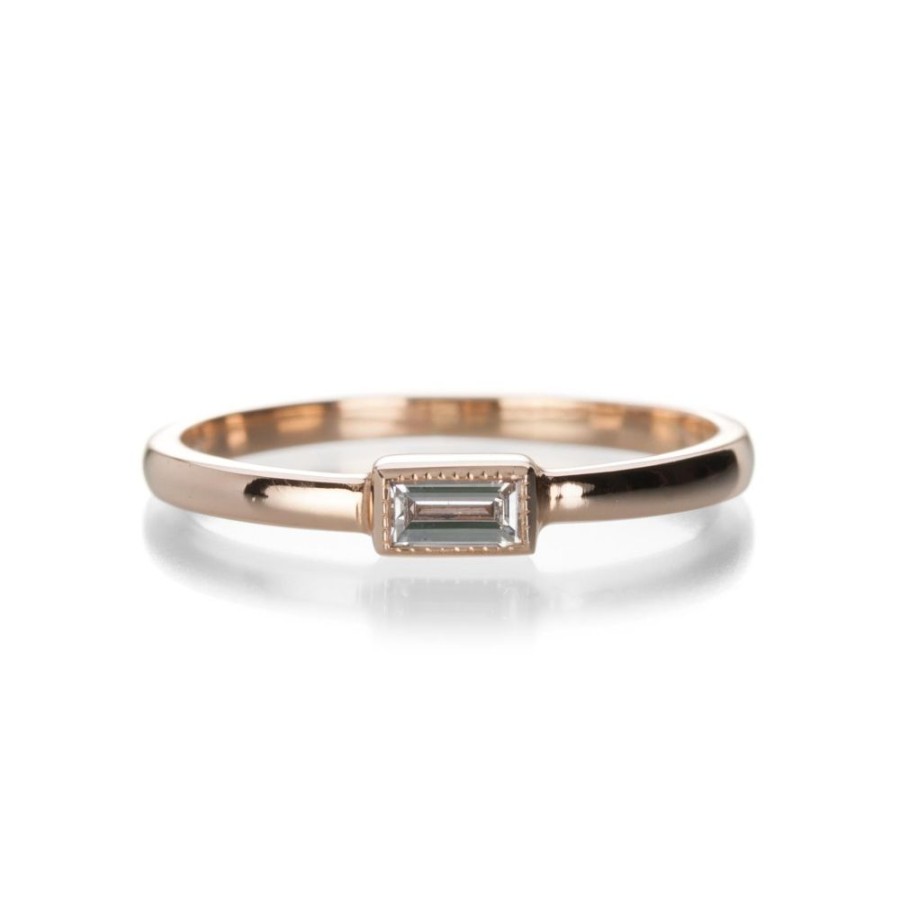 Rings Sethi Couture | Pink Gold Baguette Diamond Ring