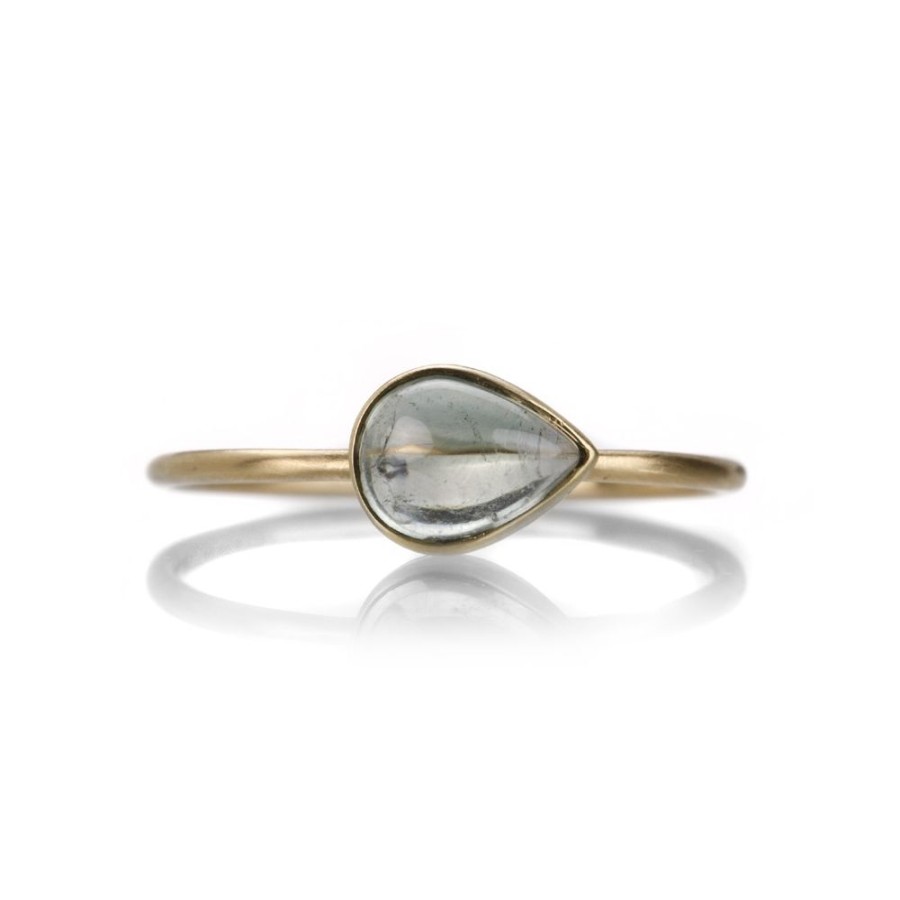 Rings Margaret Solow | Small Pear Shaped Green Tourmaline Ring