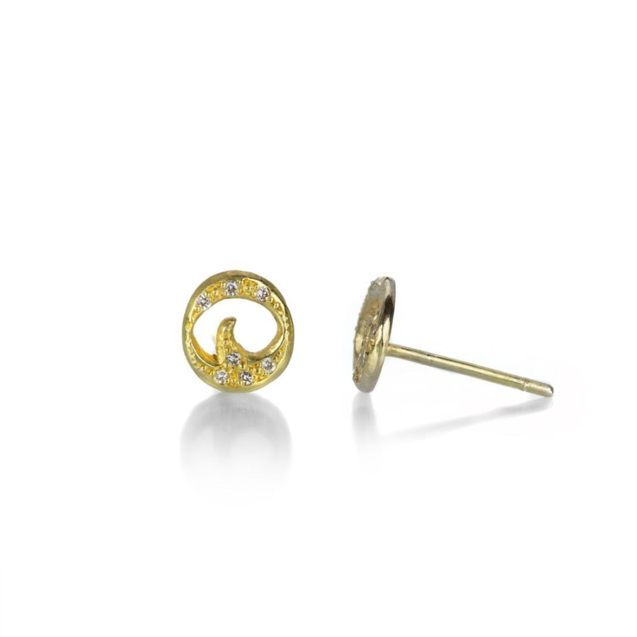 Earrings Annie Fensterstock | Mini Wave Crest Studs