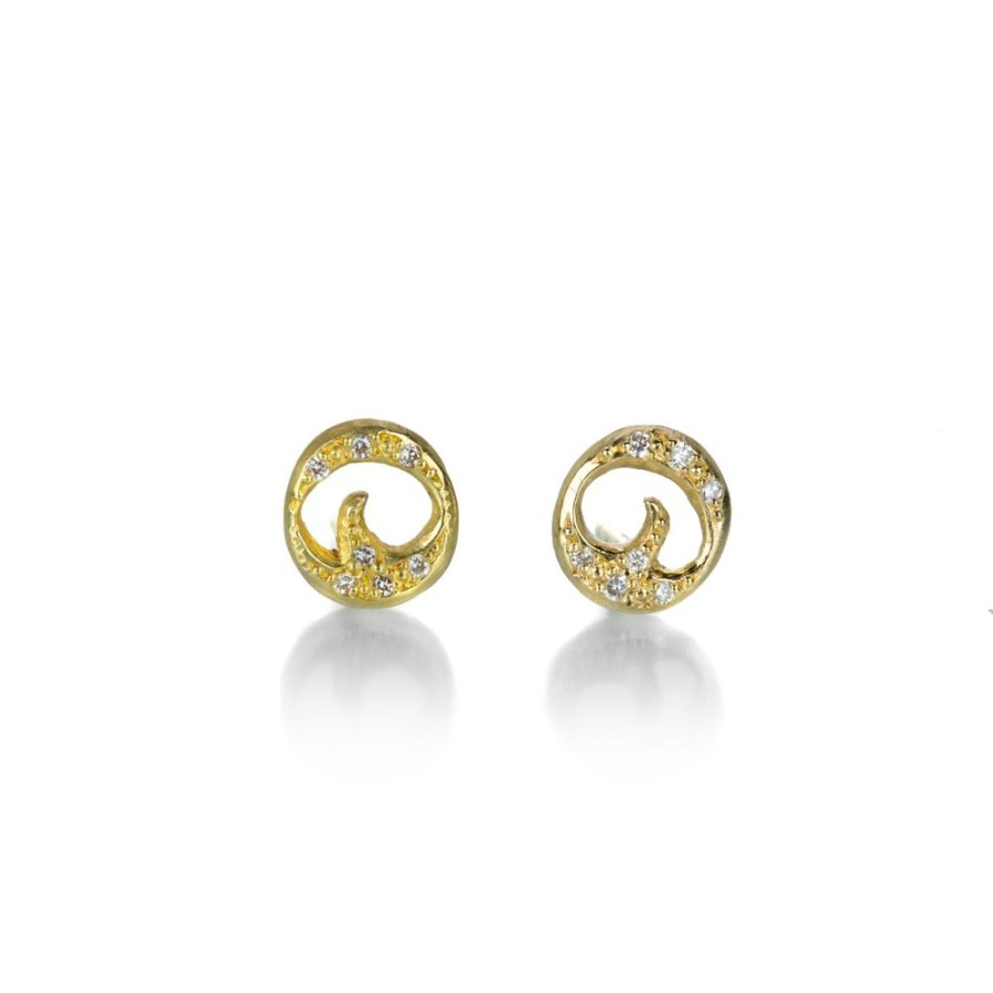 Earrings Annie Fensterstock | Mini Wave Crest Studs