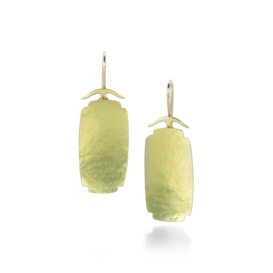 Earrings Gabriella Kiss | Rectangular Hammered Scallop Earrings