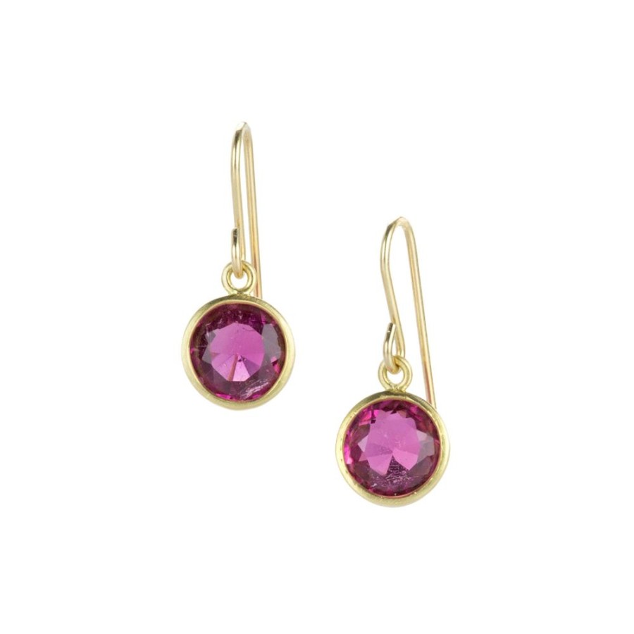 Earrings Maria Beaulieu | Round Pink Tourmaline Earrings