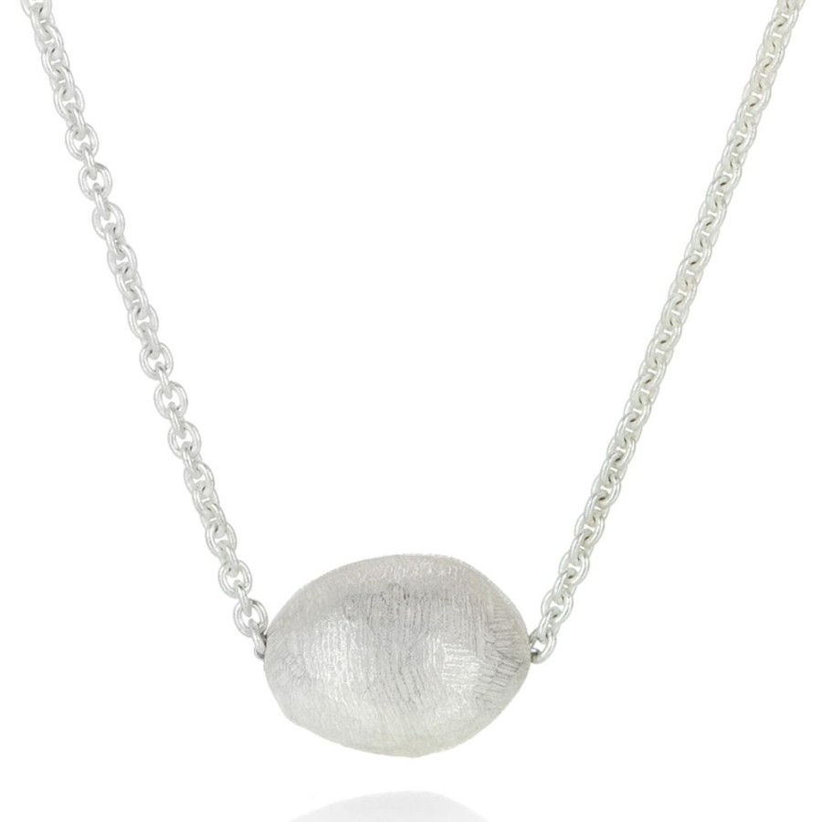 Necklaces John Iversen | Small Silver Pebble Pendant Necklace