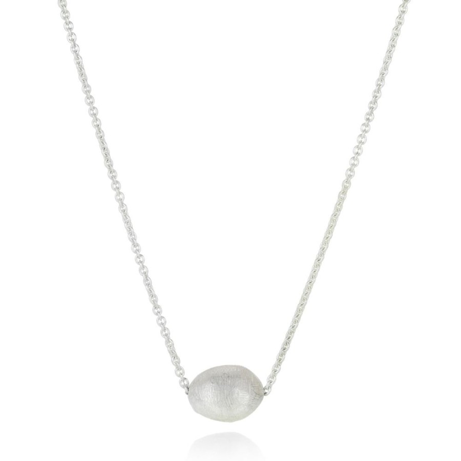 Necklaces John Iversen | Small Silver Pebble Pendant Necklace