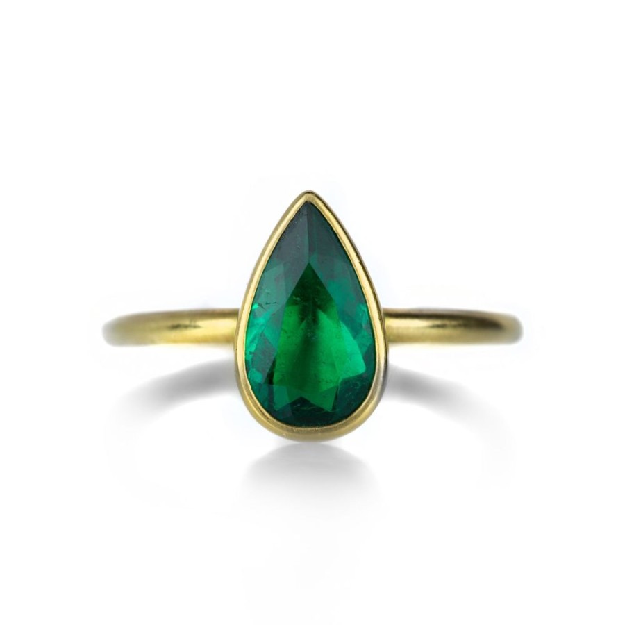 Rings Gabriella Kiss | Pear Shaped Colombian Emerald Ring