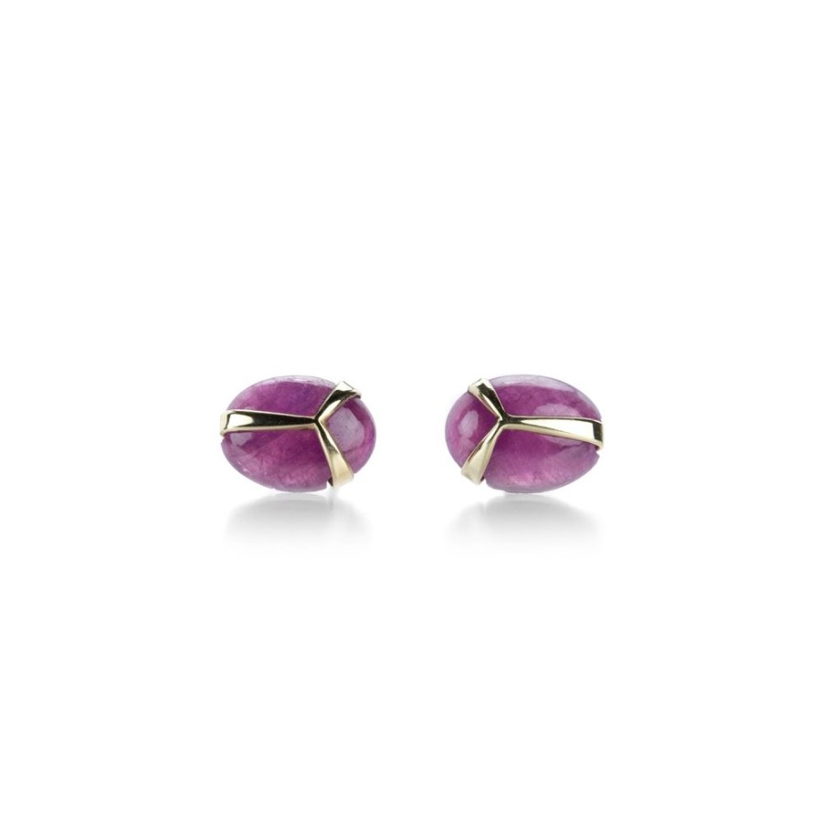 Earrings Rachel Atherley | Ruby Lucky Scarab Studs