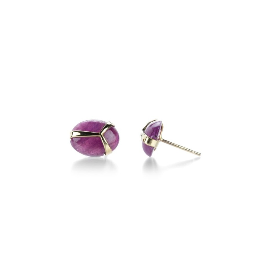 Earrings Rachel Atherley | Ruby Lucky Scarab Studs