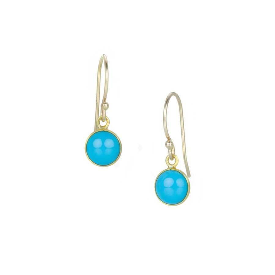 Earrings Margaret Solow | Round Sleeping Beauty Turquoise Earrings