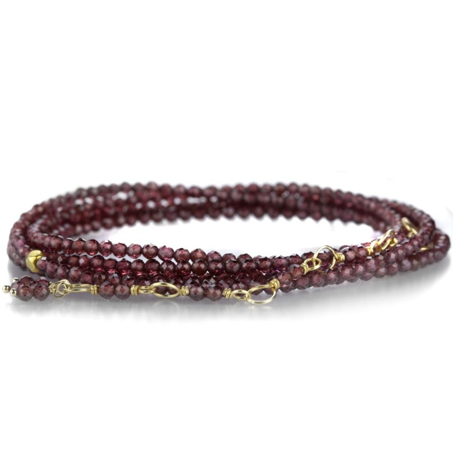 Bracelets Anne Sportun | 18K Red Garnet Wrap Bracelet - 34"