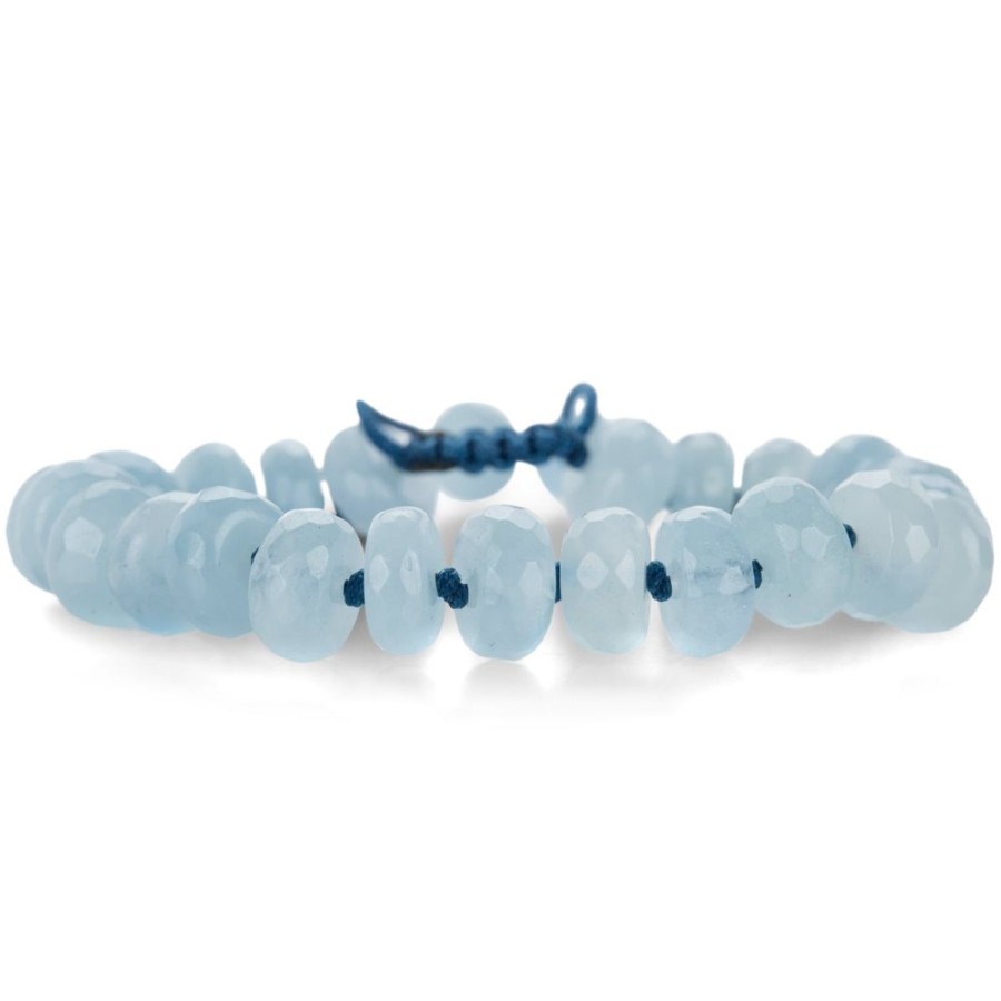 Bracelets Joseph Brooks | 10Mm Faceted Ice Blue Aquamarine Bracelet