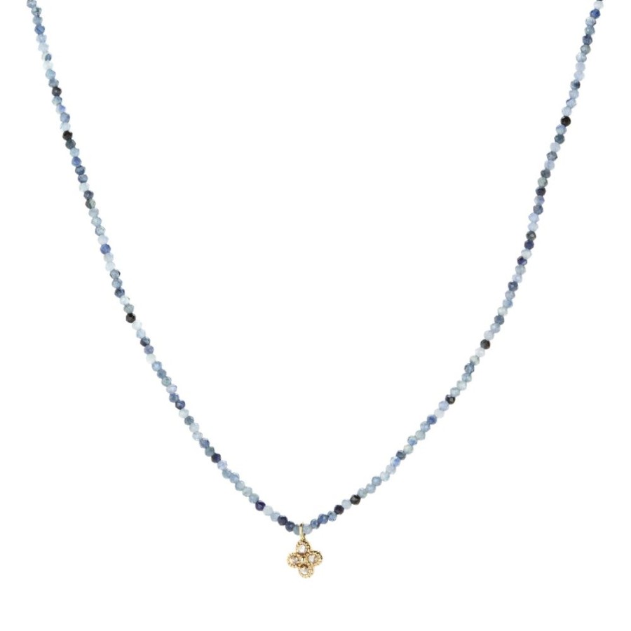 Necklaces Margaret Solow | Blue Sapphire And Diamond Pendant Necklace