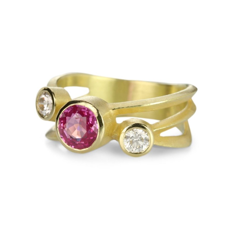 Rings Barbara Heinrich | Pink Sapphire Criss Cross Ring