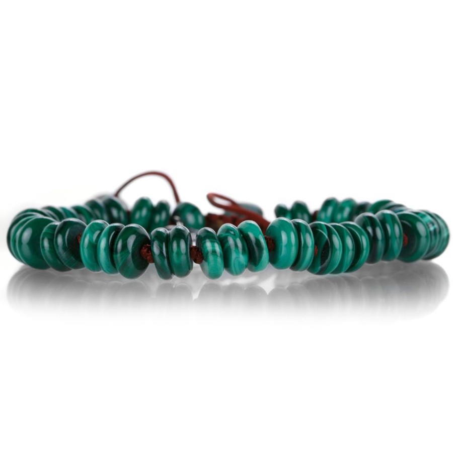 Bracelets Joseph Brooks | 8Mm Smooth Malachite Macrame Bracelet