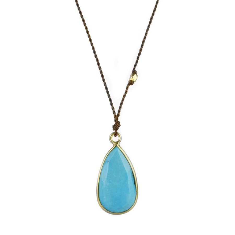 Necklaces Margaret Solow | Teardrop Turquoise Pendant Necklace