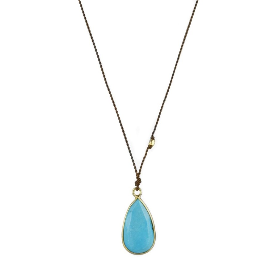 Necklaces Margaret Solow | Teardrop Turquoise Pendant Necklace