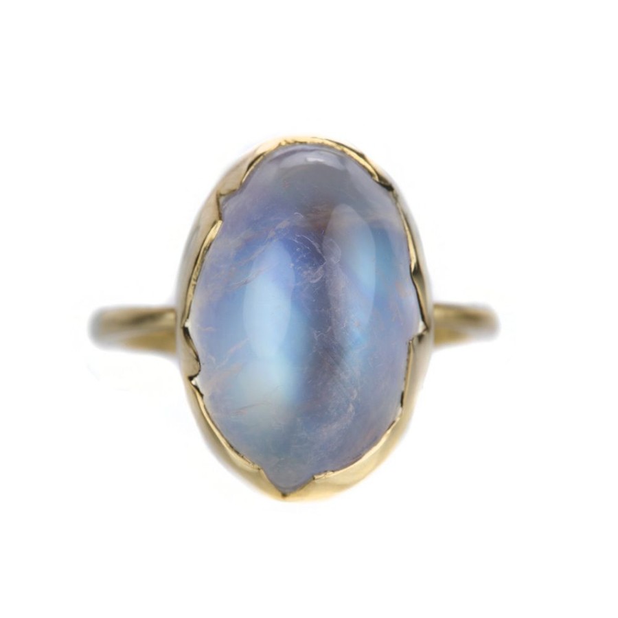 Rings Annette Ferdinandsen | Rainbow Moonstone Cabochon Egg Ring