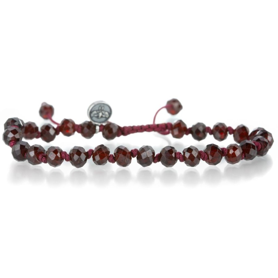 Bracelets Joseph Brooks | 6Mm Faceted Red Garnet Rondelle Bracelet