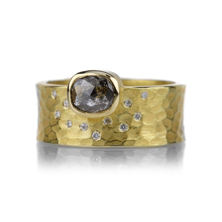 Rings Barbara Heinrich | Oval Cushion Cut Salt And Pepper Glacier Band