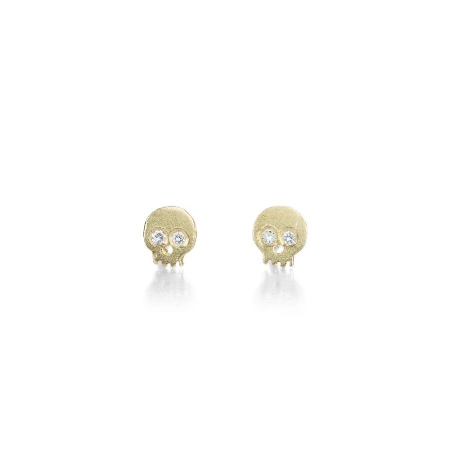 Earrings Victoria Cunningham | Diamond Skull Stud Earrings