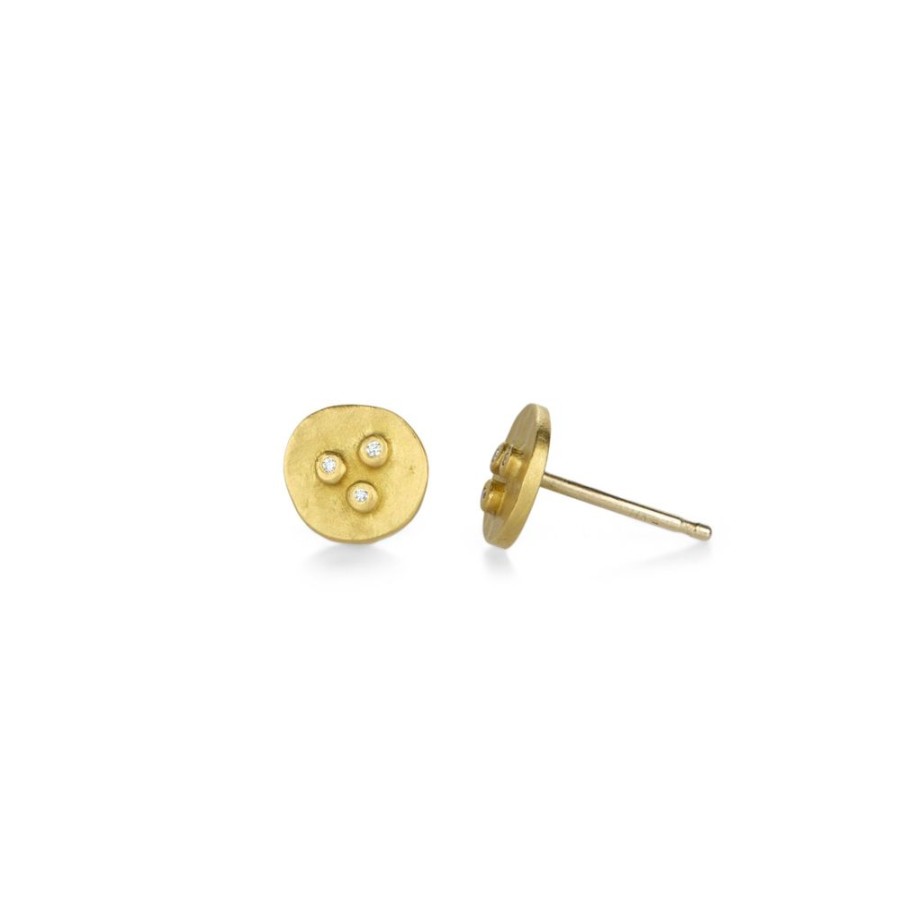 Earrings Ananda Khalsa | Small Bud Stud Earrings With Diamonds