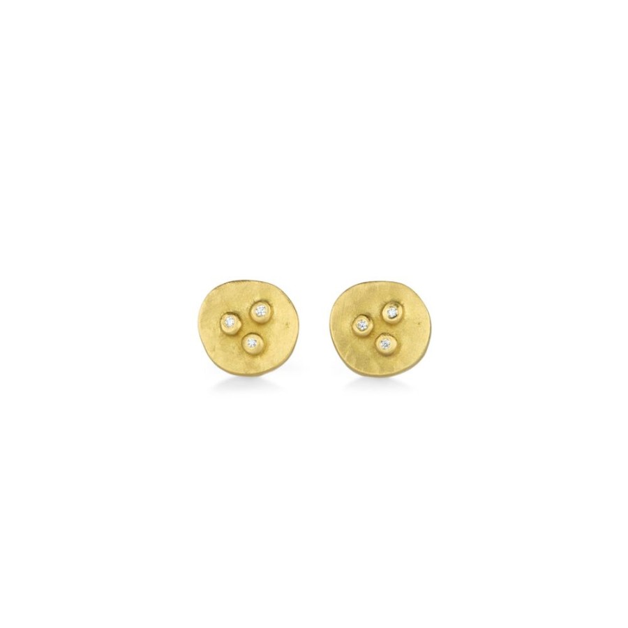 Earrings Ananda Khalsa | Small Bud Stud Earrings With Diamonds