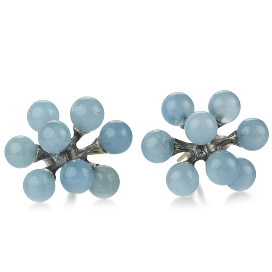 Earrings John Iversen | Small Jacks Earrings With Aquamarines