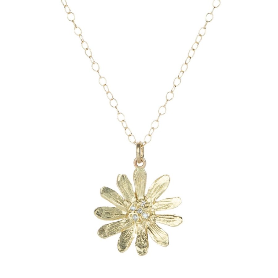 Necklaces Victoria Cunningham | Large Daisy Diamond Pendant Necklace