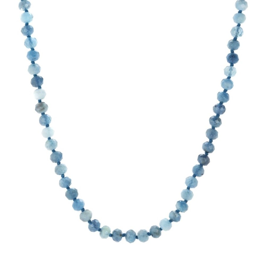 Necklaces Joseph Brooks | Aquamarine Beaded Necklace - 18"