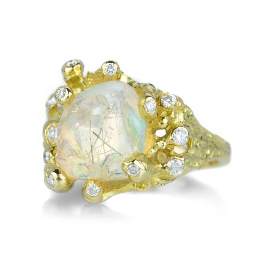 Rings Kimberlin Brown | Icelandic Aurora Borealis Opal & Diamond Ring