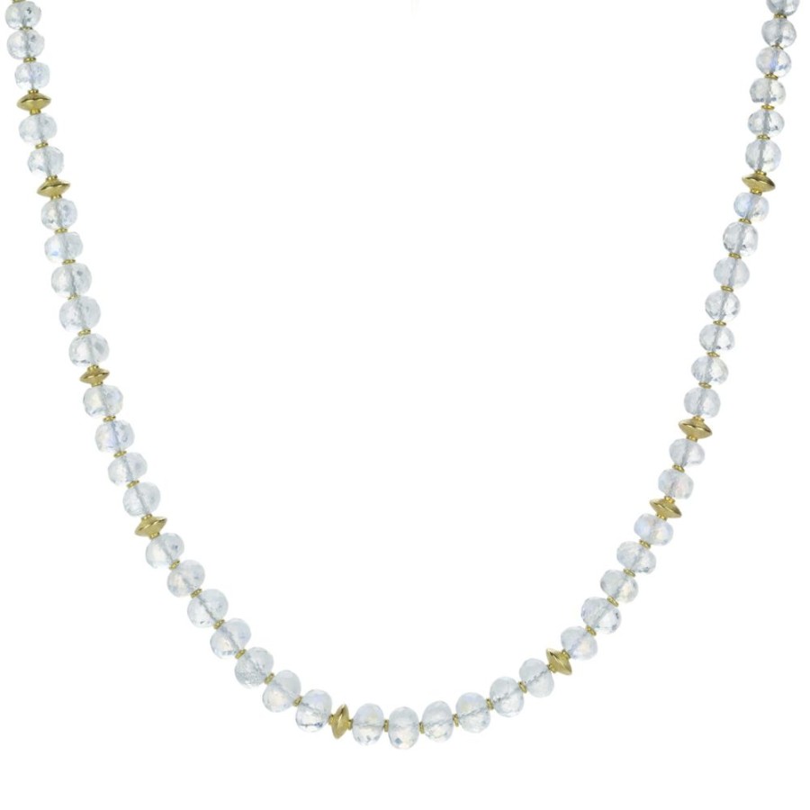 Necklaces Barbara Heinrich | Faceted Moonstone Rondelle Bead Necklace