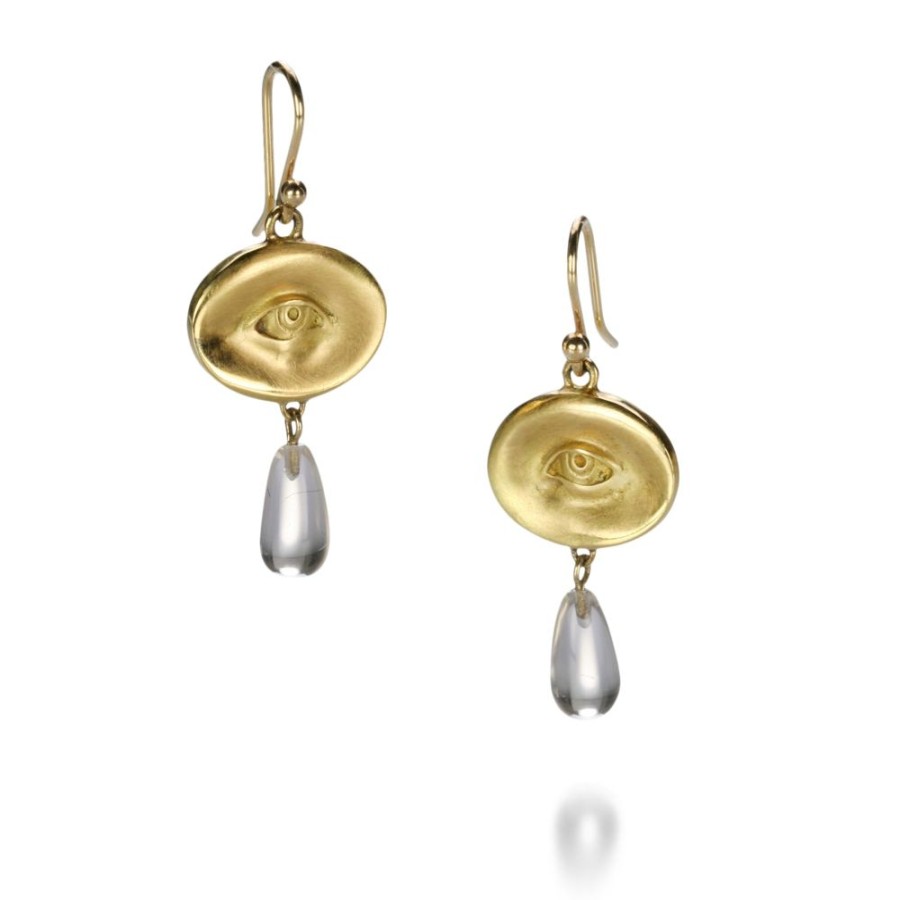 Earrings Gabriella Kiss | Small Eye Earrings With Crystal Drops