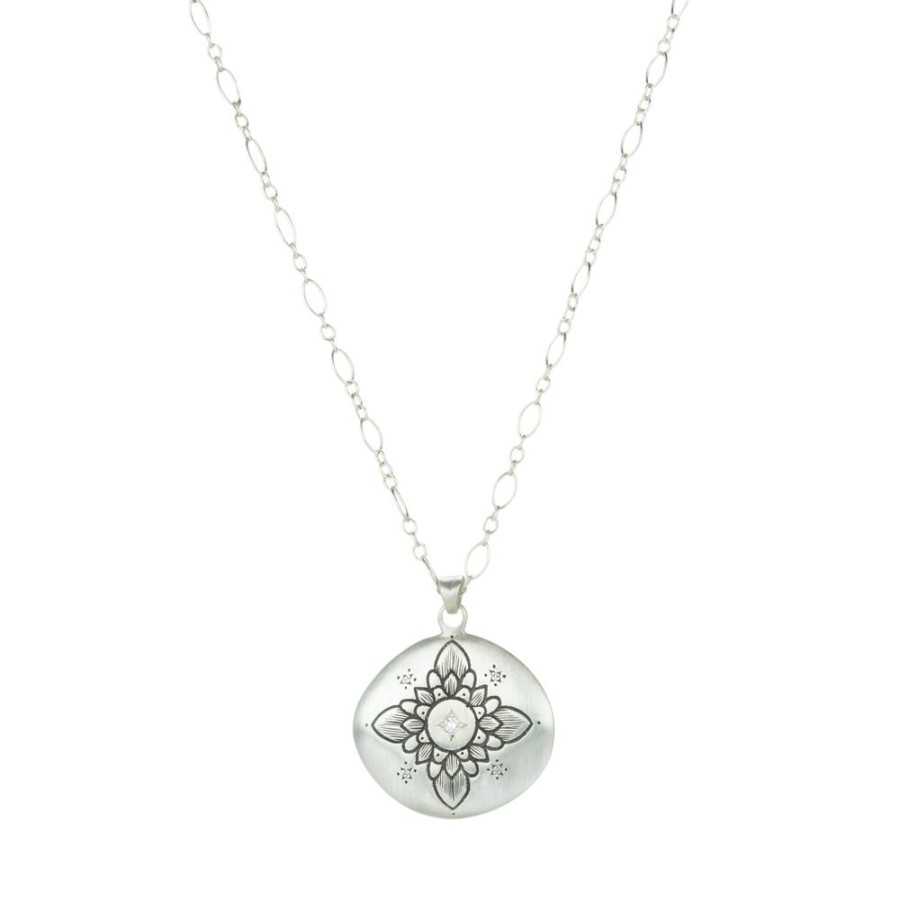 Necklaces Adel Chefridi | Diamond Lotus Pendant Necklace