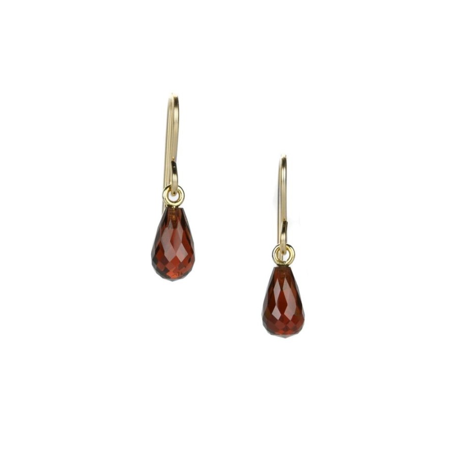 Earrings Maria Beaulieu | Faceted Red Garnet Earrings