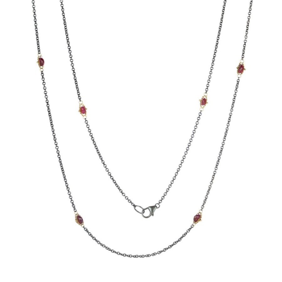 Necklaces Amali | Ruby Textile Station Necklace