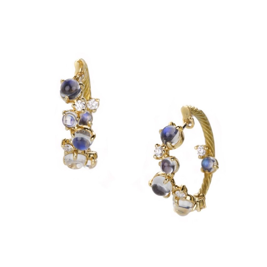 Earrings Paul Morelli | 20Mm Moonstone Bubble Hoops