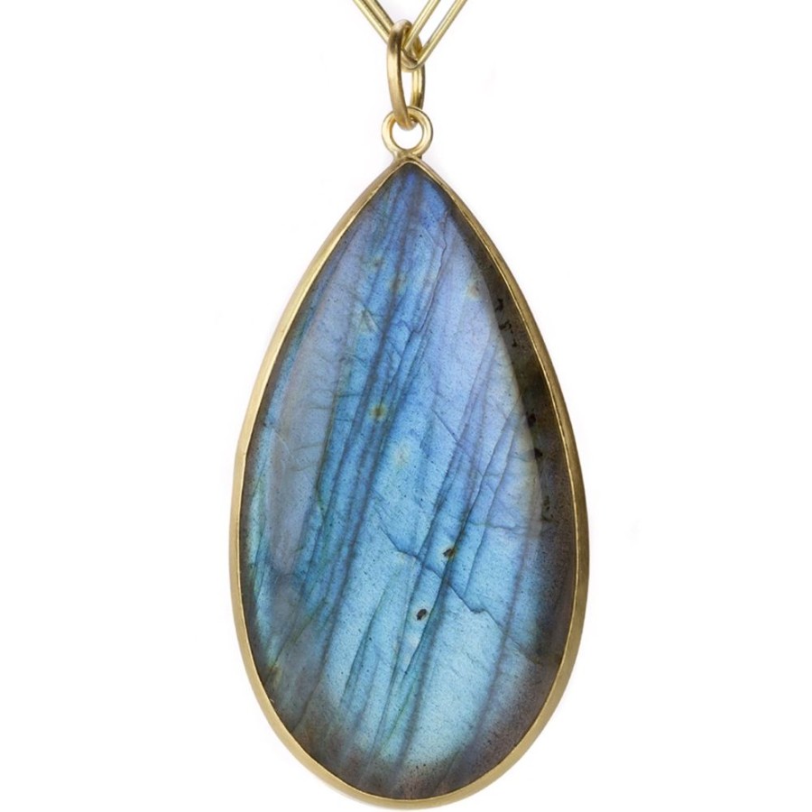 Necklaces Maria Beaulieu | Teardrop Labradorite Pendant (Pendant Only)