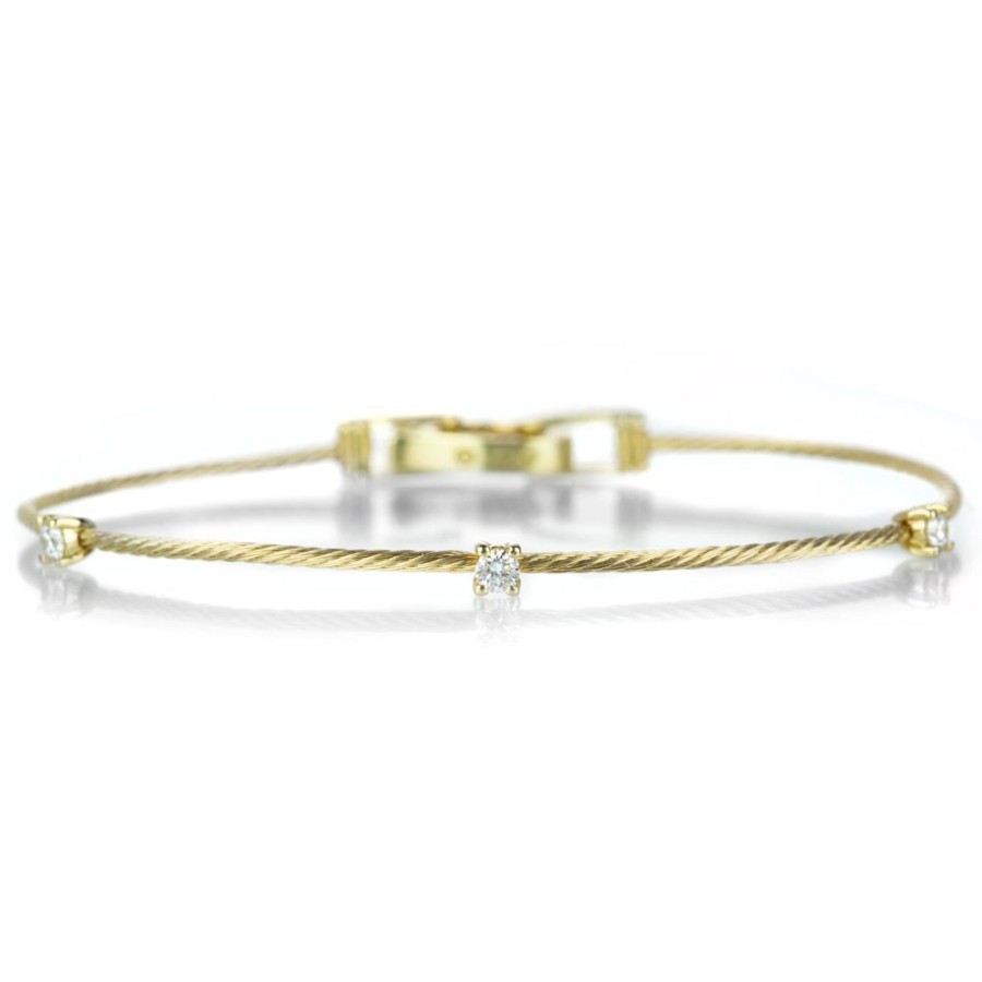 Bracelets Paul Morelli | Yellow Gold Unity Bracelet With Three Diamonds